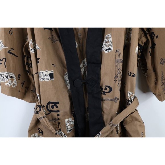 Vintage 70s Streetwear Womens Size XL Short Sleeve Belted Bath Robe Loungewear - Picture 5 of 9
